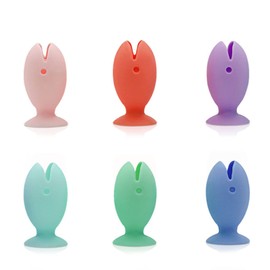 6pcs Silicone Fish Toothbrush Holder Vertical Non-Slip Storage Rack Shelf for Home Dormitory Bedroom Bathroom Showerig Cartoon Toothbrush Holder for Kids