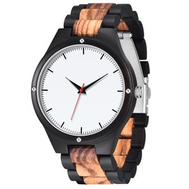 Classic Quartz Analog Wooden Watch for Men Men's Minimalist Wood Watch for Dad,Husband and Boyfriend