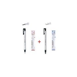 Tombow MONO Zero Pen-Style Eraser Refill Round Tip + Square Tip + 4 Refills (Silver Barrel)