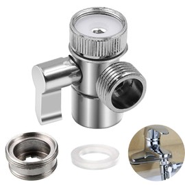 Wzenclave Faucet Diverter Valve for Kitchen & Bathroom Sinks T-Valve Adapter Attachment 1/2" Male Threaded Adapter with Aerator for Angle Valve Hose Bath Shower arm Toilet Bidet Sprayer Faucet