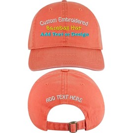Custom Embroidered Baseball Hat (Dad Hat - Coral)