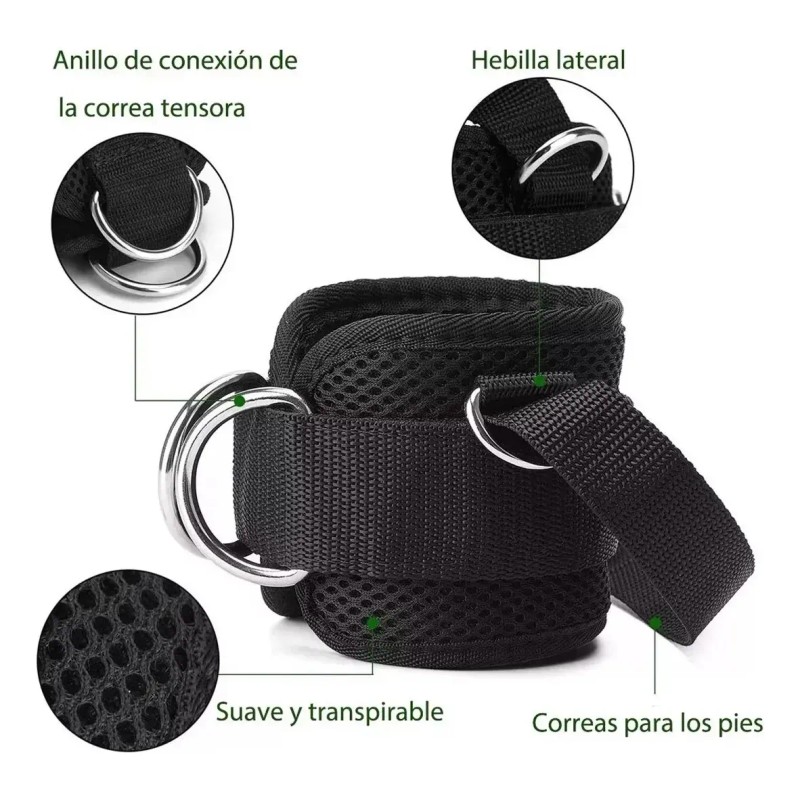 Grilletes Para Tobillo Gym Mujer Con Talonera, Correas De Tobillo