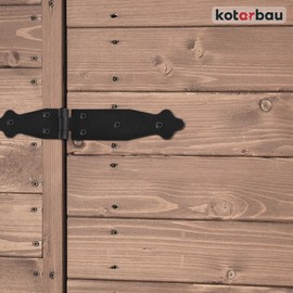 KOTARBAU® Set of 2 Door Hinges 100 x 150 x 35 mm Powder-Coated Steel Door Hinge Black Hinges Folding Window Hinge Wooden Door Garden Gate Hinge Box Hinge Gate Fitting