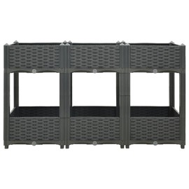 Raised Garden Beds Outdoor Rectangular Planter Decorative Front Yard Raised Bed 47.2"x15.7"x28" Polypropylene for Backyard Patio Deck Lawn