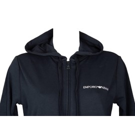 Emporio Armani Women's Interlock Lounge Zip Tracksuit Sweatshirt, Marine, M