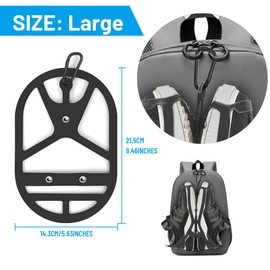 2 Pack Shoe Holster for Backpack with Clip Hanger, Shoe Holder for Sneakers, Cleats, for Travel, Outdoors, Sports (Large, Black)