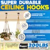 [Upgraded] 200LBS 8Pcs Round Ceiling Hooks with Firmly Rotatable Button,