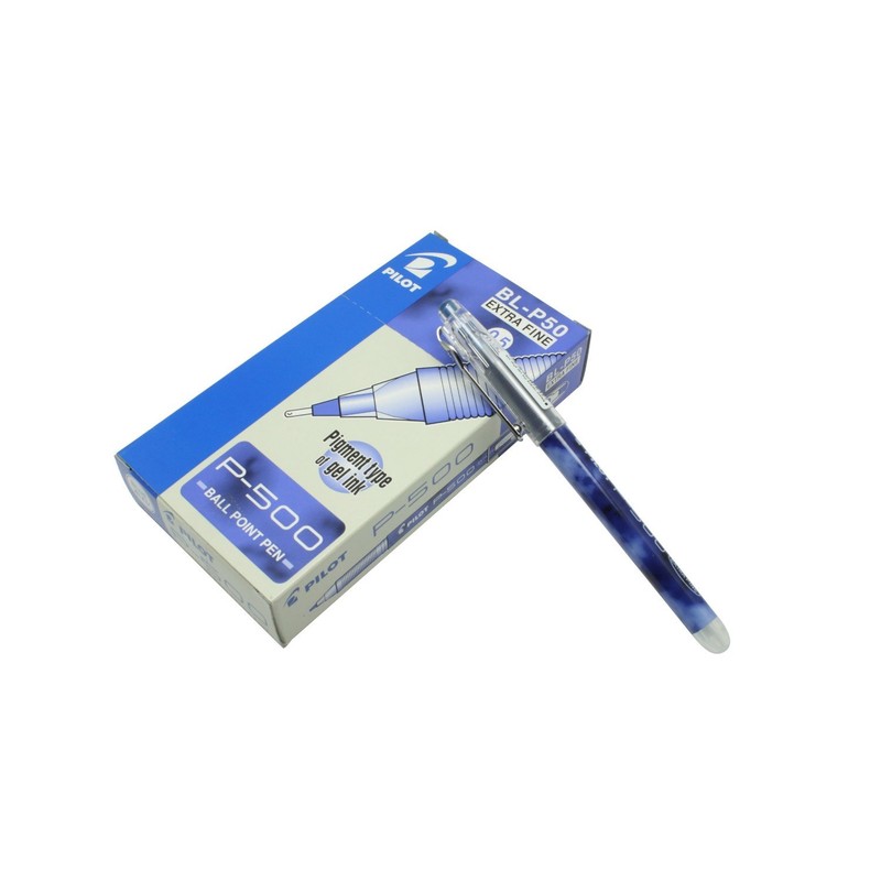 Pilot P500 0.5mm tip extra fine needlepoint BLUE gel ink