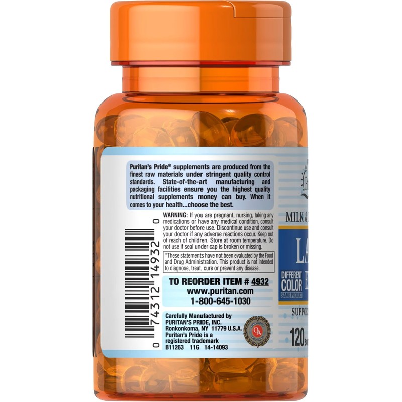 Puritan's Pride Lactase Enzyme, Milk and Dairy Digestant, Dietary Supplement