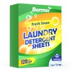 BORMSI Laundry Detergent Sheets Fresh Scent 120 Loads No Plastic