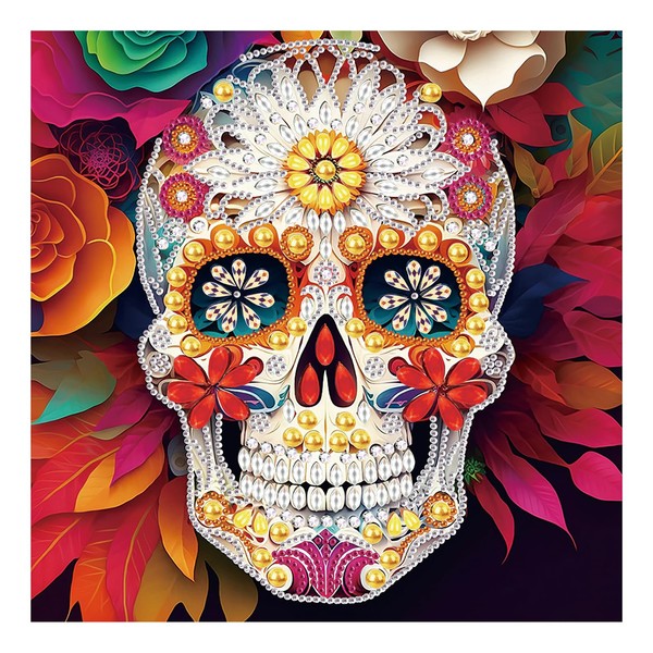 FHBUBPUP Skull Diamond Painting Kits for Adults, 5D Special Shape