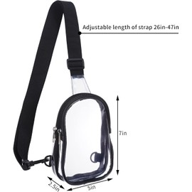 Mini Clear Bag Stadium Approved, Clear Sling Bag, Clear Crossbody Bag Fanny Pack, Clear Concert Bag Purse Belt Bag Chest Bag Stadium Approved for Women