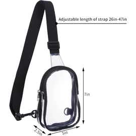 Mini Clear Bag Stadium Approved, Clear Sling Bag, Clear Crossbody Bag Fanny Pack, Clear Concert Bag Purse Belt Bag Chest Bag Stadium Approved for Women