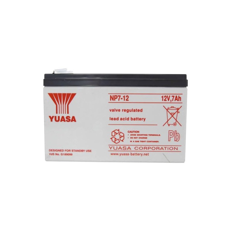 Yuasa - NP7-12 AGM S65-12V 7.0Ah - Sealed Lead Acid