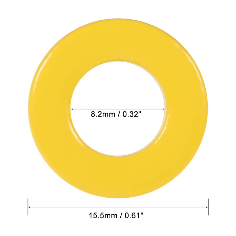 sourcing map Ferrite Ring Iron Force Toroid Core Yellow White