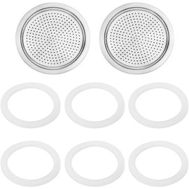 Moka - Piezas de repuesto para ollas, juntas para cafetera, anillos de silicona para cafetera, juego de filtros de cafetera italiana, 3, 6, 9 tazas (3 tazas)