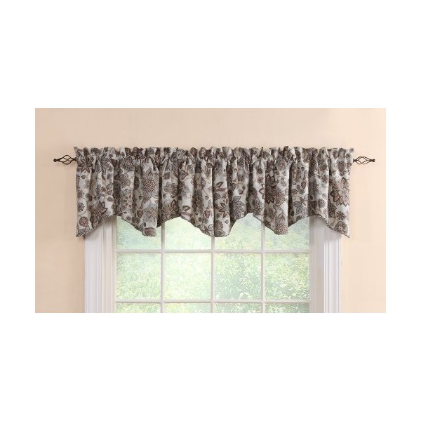 Stylemaster Twill and Birch Cassidy Lined Scalloped Valance with Cording,
