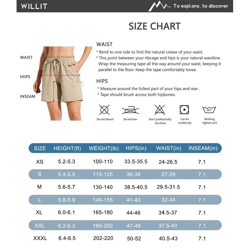 Willit Women's Shorts Hiking Cargo Quick Dry Golf Active Athletic