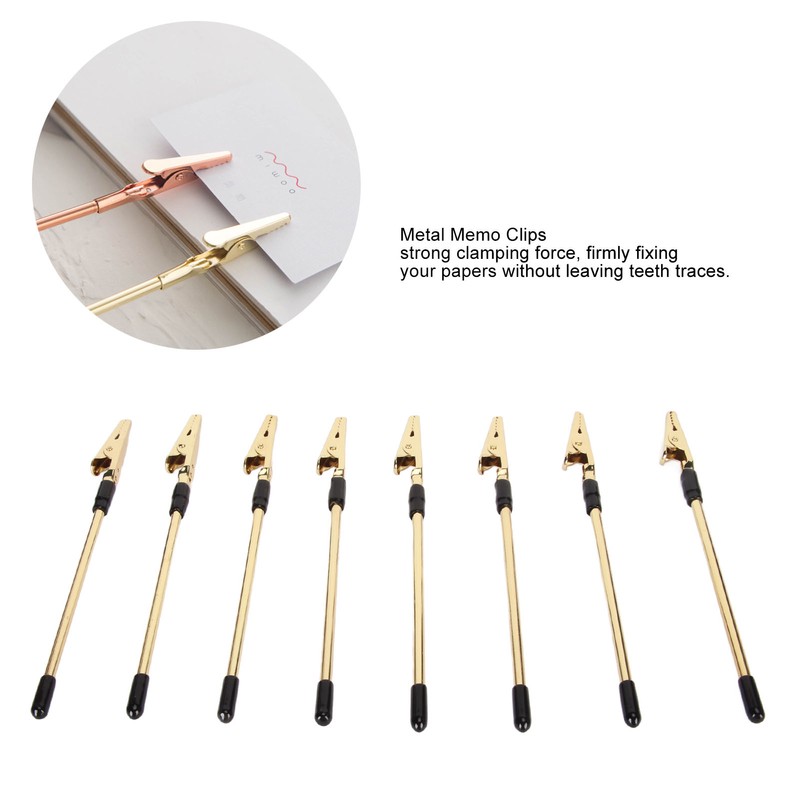 10Pcs Metal Memo Clips Gold Color Electroplated Safe Light Strong