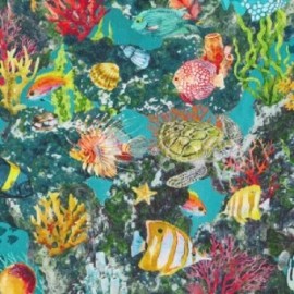 In The Beginning Fabrics CALYPSO REEF II TEAL Cotton Print by In the Beginning  BTY