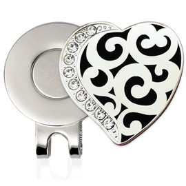 Adhere Golf Ball Markers Personlized Colourful Diamond Logo with A Magnetic Hat Clips,Golf Accessories for Men & Women, Premium Golf Gifts (Heart-Shaped)