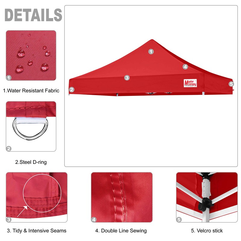MASTERCANOPY Replacement Pop Up Canopy Top (10x10, Burgundy)