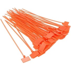 100Pcs Bright Orange Nylon Cable Zip Ties with Lable Tag 6 Inch Reminding Plasitic Wire Ties Cord Tags Marker Label Indoor/Outdoor Self-Locking Home,Cable Ties,Cord Management,Accessories and Supplies
