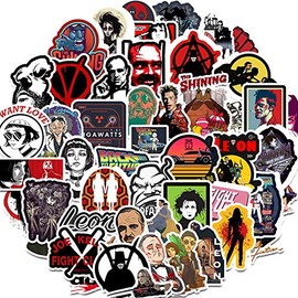 Classic Movies Stickers for Laptop (50 PCS),Gift for Children Teens Adults Girl Boys,Waterproof Classic Characters Stickers for Water Bottle, Vinyl Stickers for Dairy,Scrapbook,Skateboard