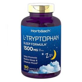 L-트립토판 1회 1500mg 180캡슐 (NONGMO) Horbaach L-Tryptophan 1500mg 180 Capsules (NONGMO) Horbaach