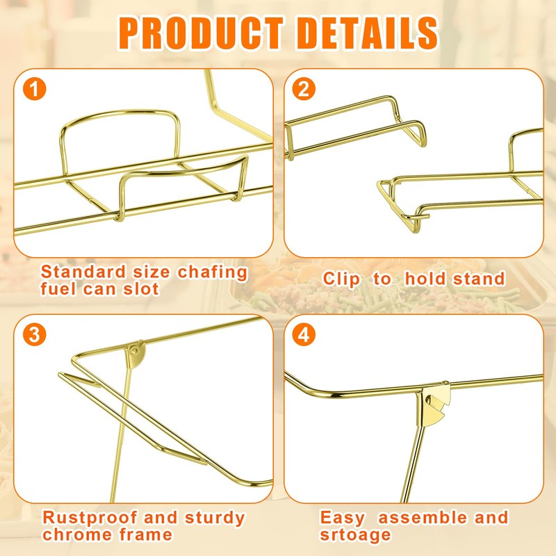 Geosar 32 Pack Wire Buffet Rack Stand Folding Chafing Stand