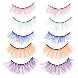 Mikinona Fake Lash Extensions Natural Look False Lashes Volume for Women 5 Pairs