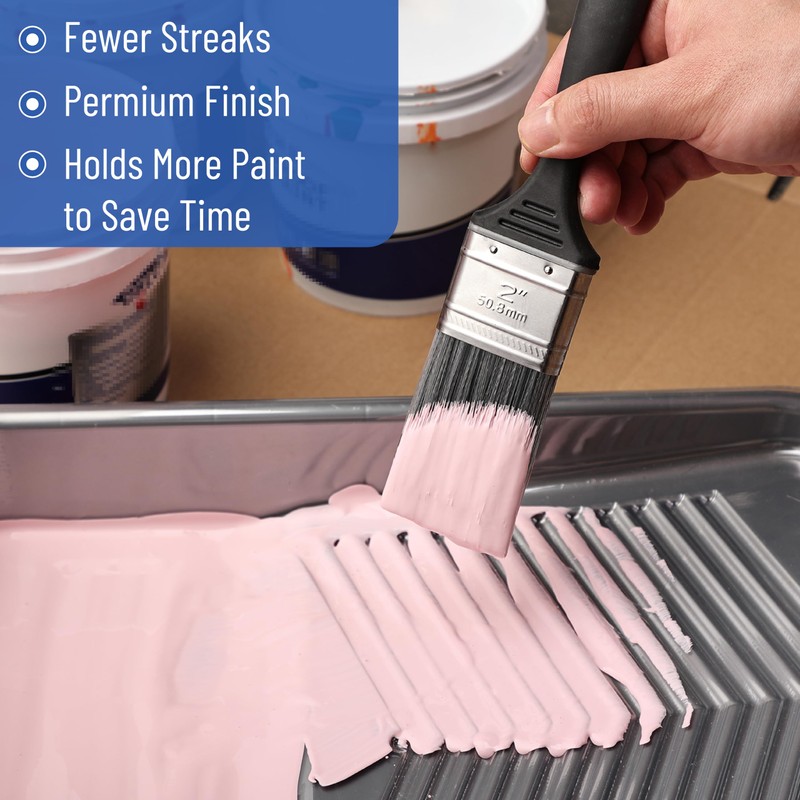 Bates- Paint Brushes, 5 Pack, Flat and Angle Paint Brushes