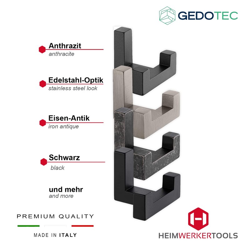 Gedotec TETRIS Coat Hook Double Hook Polished Chrome Coat Hook
