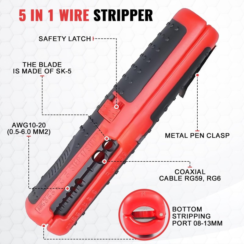 Multifunctional Cable Wire Stripper Cutter Pliers – Portable Hand Tool