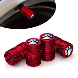 NGHEY Cat Claw Universal Valve Core Cap 4-Piece Set, Suitable for General Decorative Tires of Cars, Trucks, Bicycles, Motorcycles, and Bicycles, Dustproof, Waterproof, and Corrosion Resistant(Red)