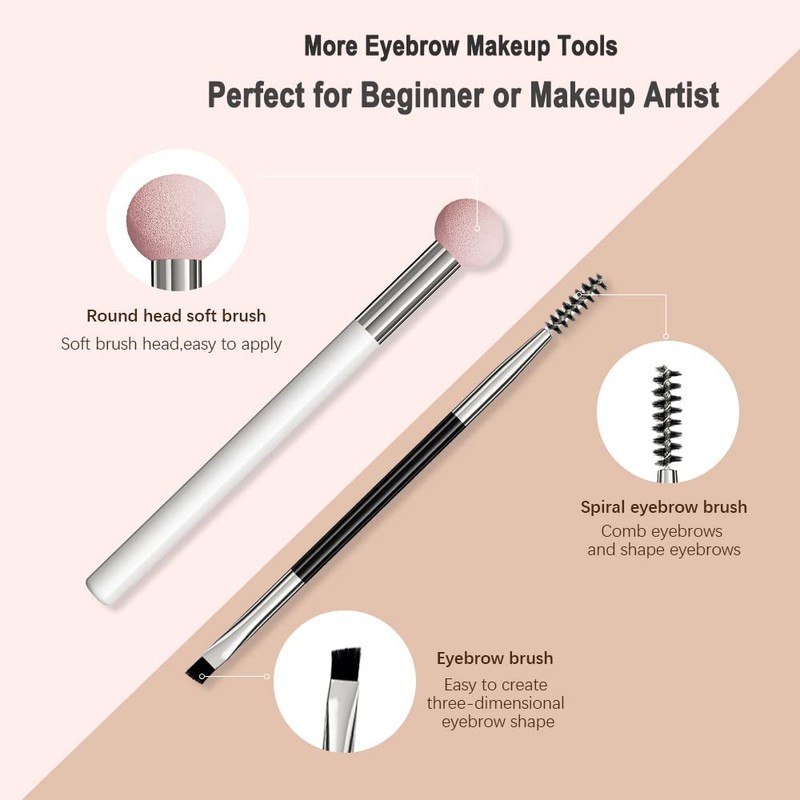 SHEEYOON Eyebrow Stamp Stencil Set, Eyebrow Pomade with 10 Simple