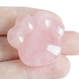 Cat Crystals Healing Stones, Rose Quartz Natural Worry Stone for Anxiety Stress Relief, Crystal Gifts for Cat Lover Women Men, Unique Gift for Meditation Energy Balance Crystal Decor (Rose Quartz)