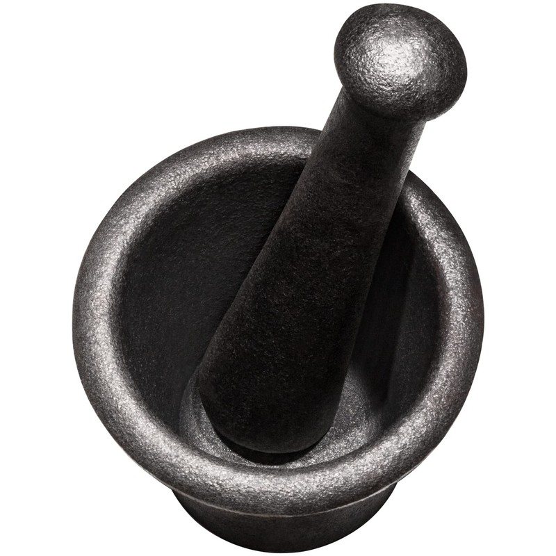 Cast Iron Mortar and Pestle Tool Set Rock-Ore Crusher Grinder