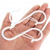 JUSTBOKU S-Shaped Hook, No Rust, Iron, White, S-Strip Hook, Drop