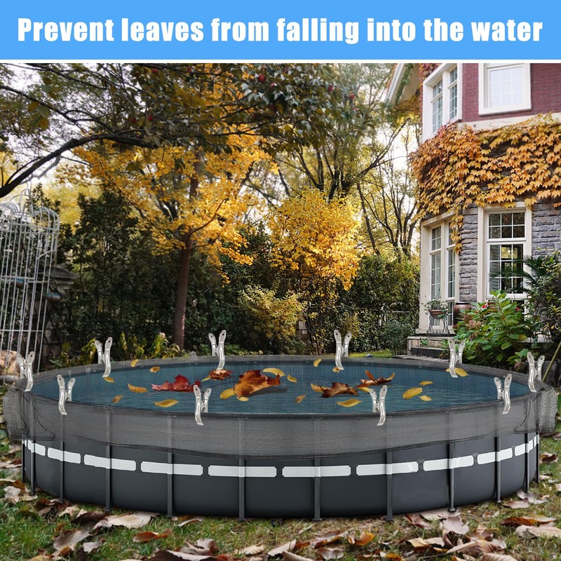 24 Feet Round Pool Leaf Net Cover for Above Ground