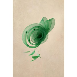 BABEYOND Fascinators Hats for Women - Tea Party Hats Kentucky Elegant Tulle Feather Bridal Wedding Headband with Hair Clip Green