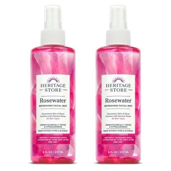 Rosewater Refreshing Facial Mist, 2 x 237ml (Pack of 2)