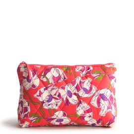 Vera Bradley Women's Featherweight Large Pouch Makeup Bag, Swirling Poppies, One Size