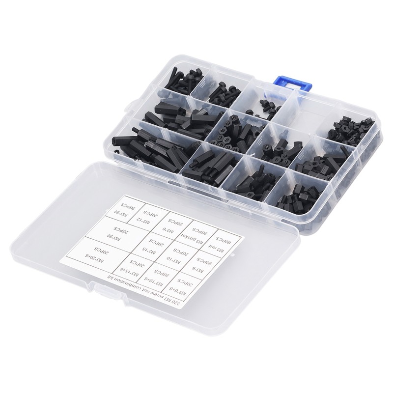 320 Pcs Hex Screw Spacer M3 Nylon Male Female Hex