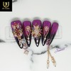 Tinkerbell handmade nail tips - Short C curve coffin /
