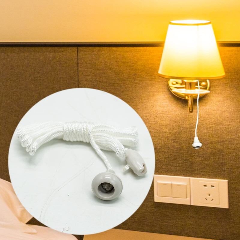 4pcs White Light Pull Cord String with Connector for Ceiling