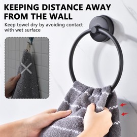 Towel Ring - JOMOLA Suction Cup Towel Ring Towel Holder No Drilling Round Towel Rail Stainless Steel Wall Mounted Bath Towel Holder for Kitchen & Bathroom Storage Brushed Nickel