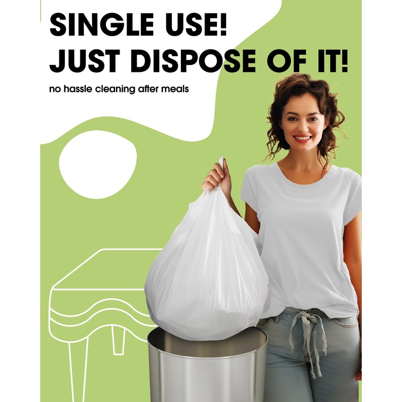 Pureegg Plastic Table Cloth Disposable 4 Pack, 54 x 108