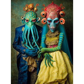'Meet The Aliens: Xantara and Nykara' by Cross & Glory - 1000-Piece Premium Jigsaw Puzzle for Adult - Mind-Engaging, Vibrant Artwork Puzzle - Ideal Gift - Best Puzzle Deal