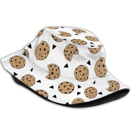 Cute Biscuits Donuts Bucket Hat for Unisex Print Summer Sun Hat Beach Hats Wide Brim Hat